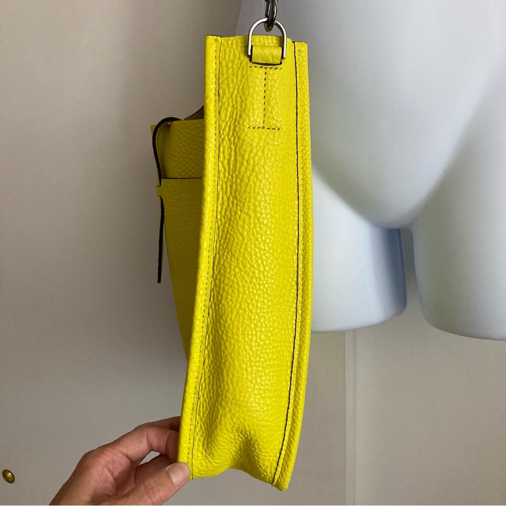 Rebecca Minkoff Genuine Leather Unlined Feed Limeade Crossbody Shoulder Bag NWT - Picture 7 of 16